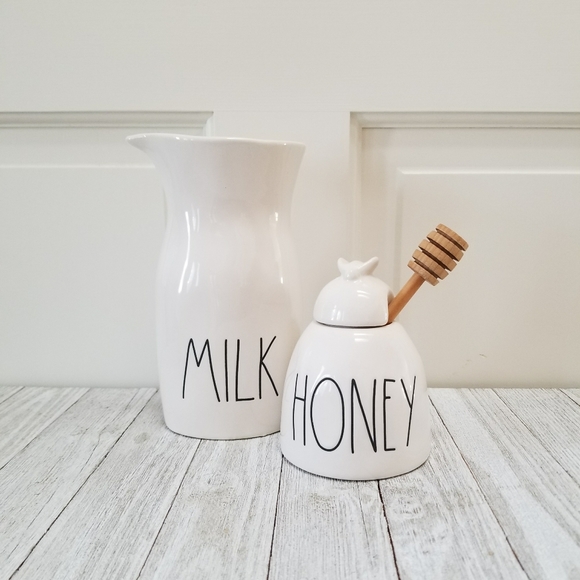 Rae Dunn Other - Rae Dunn MILK Carafe HONEY Pot